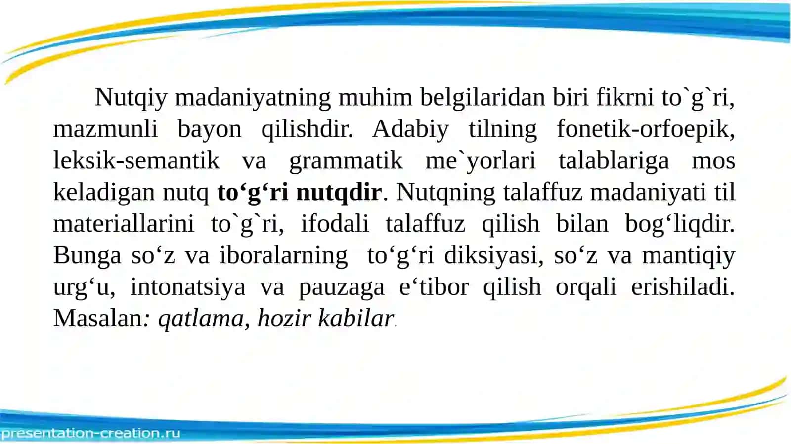 NUTQ VA  ADABIY ME’YOR 2