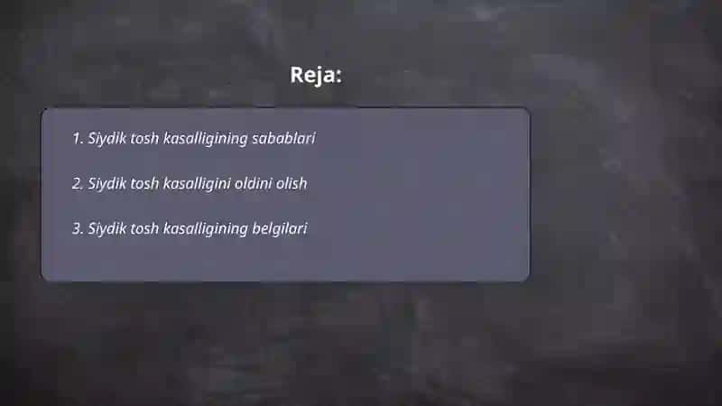 Siydik tosh kasalligi 2