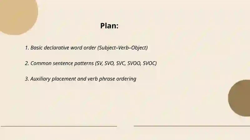 Word order and sentence patterns 2