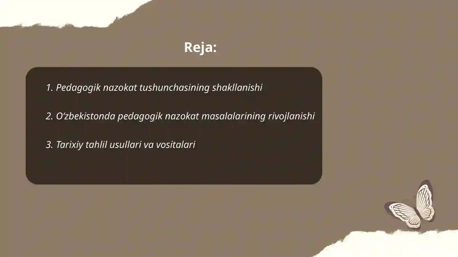 Pedagogik nazokat masalalarining tarixiy tadqiqoti Isroilova Hurriyatxon 2