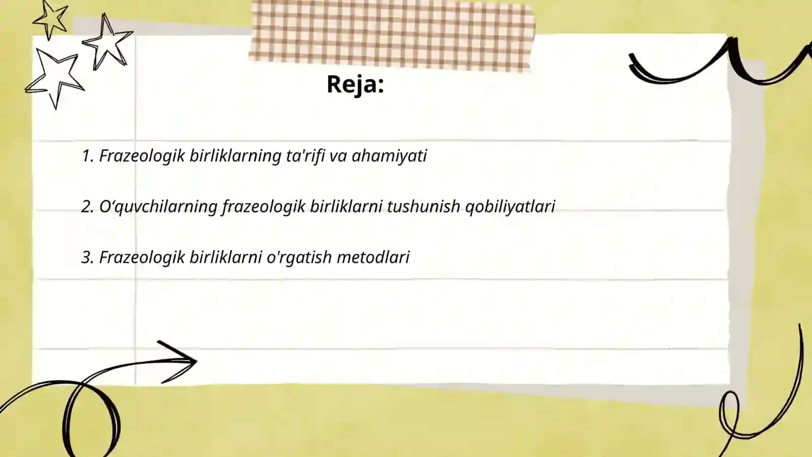 Oʻquvchilarning frazeologik birliklardan foydalanish koʻnikmalarini shakllantirish 2