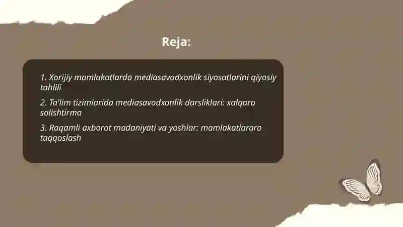 Xorijiy mamlakatlatlarda mediasavodxonlik va axborot madaniyatining qiyosiy tahlili 2