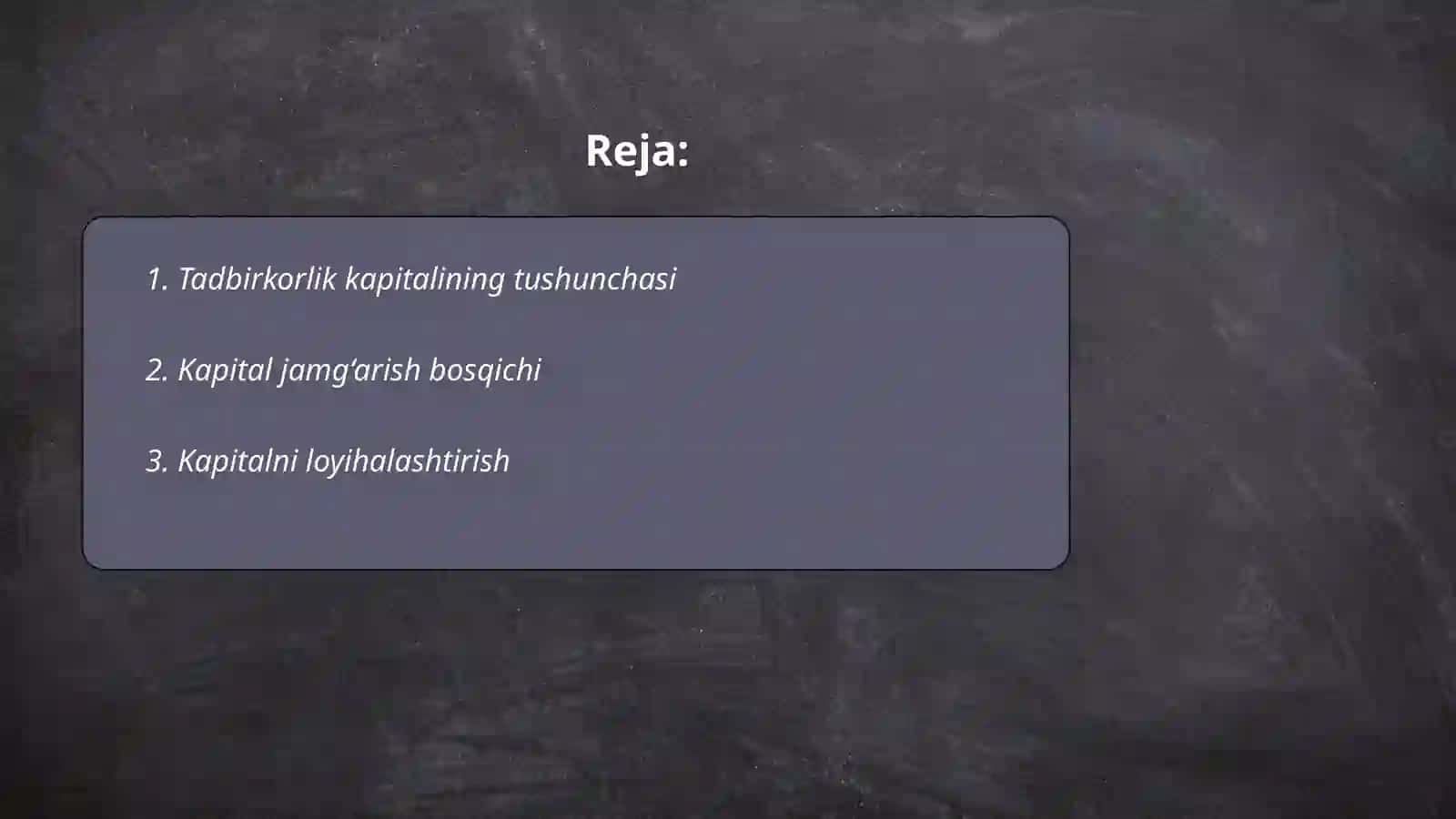 TADBIRKORLIK KAPITALI VA UNING XARAKATI BOSQICHLARI 2