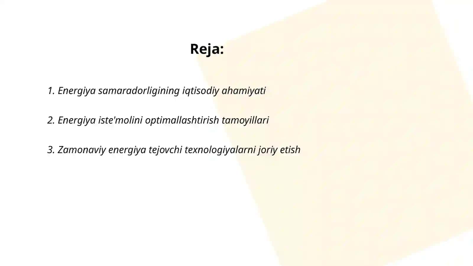Mamlakat Iqtisodiyotining energiya samaradorligini oshirish tamoyillari 2