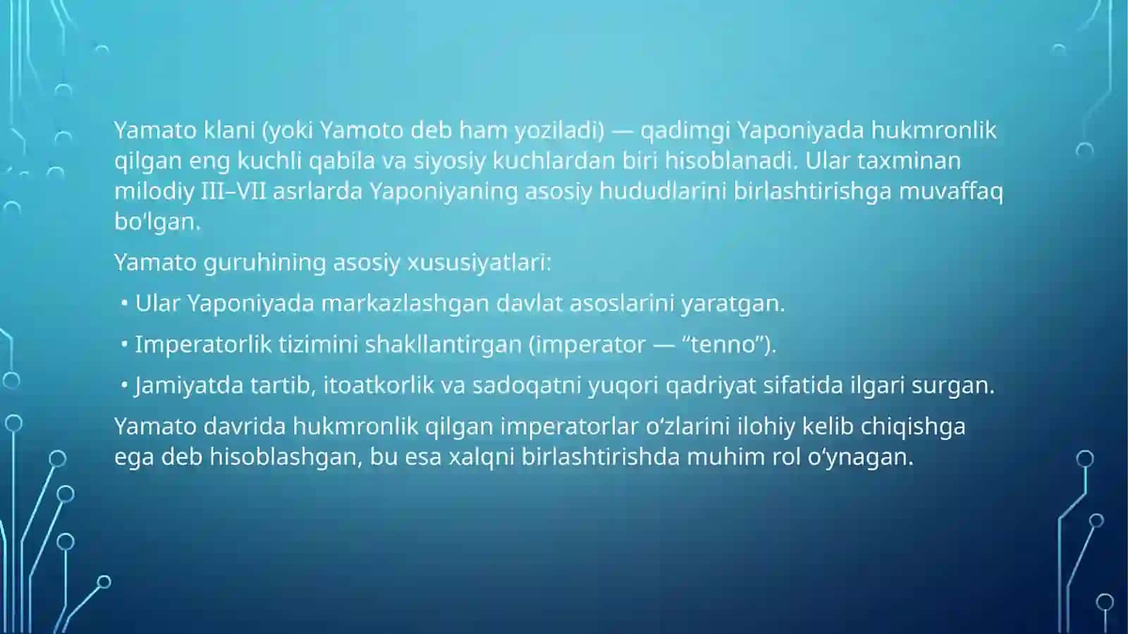 Yamoto guruhi yaponizm mafkurasi 2