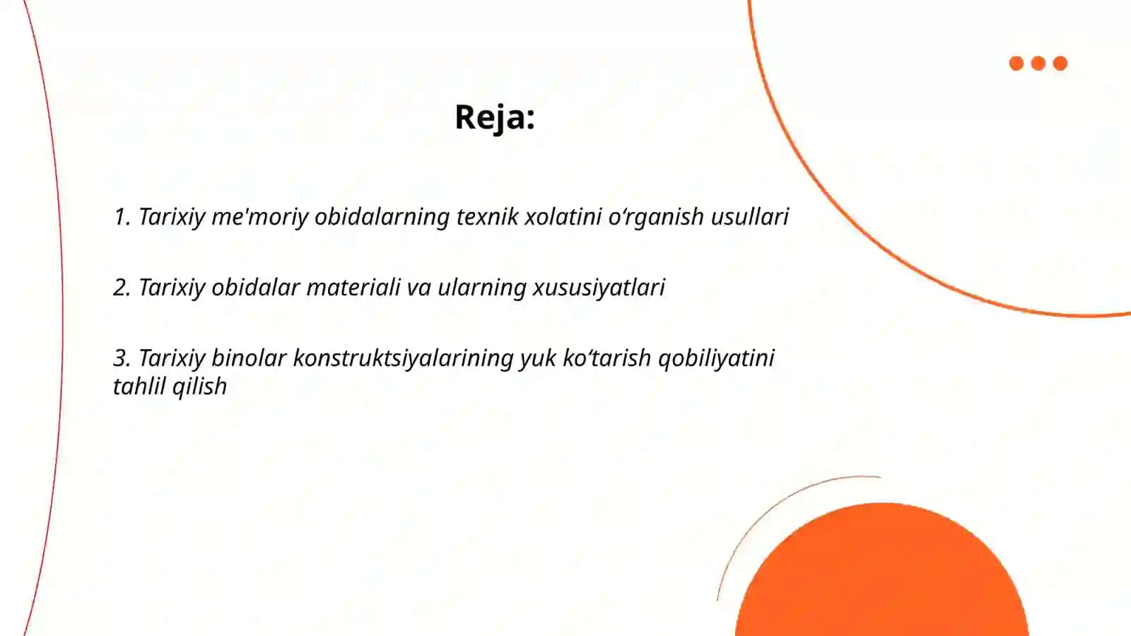 Tarixiy me'moriy obidalarning texnik xolati 2