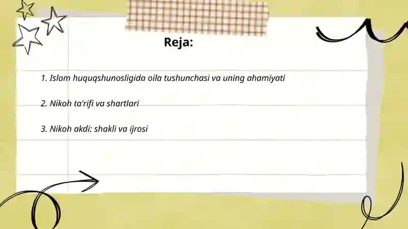 Islom huquqshunosligida oila. nikoh taloq idda zihor tushunchlarini tariflash 2