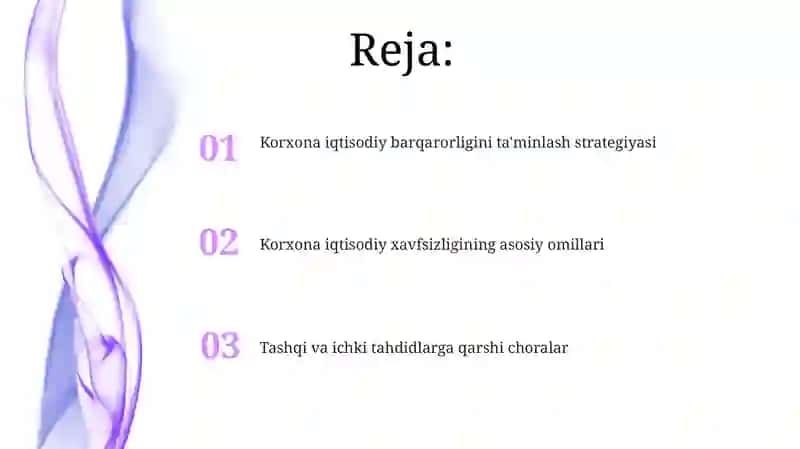 Korxonaning iqtisodiy xavfsizligi 2