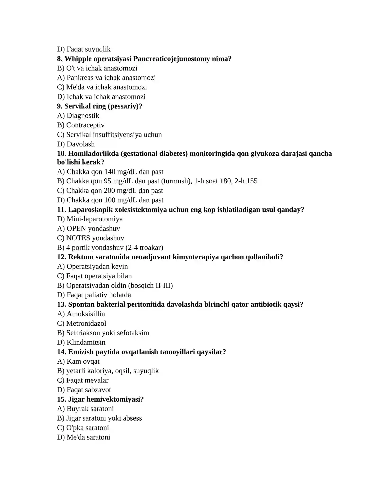 Bolalar kasalliklari savollari 2