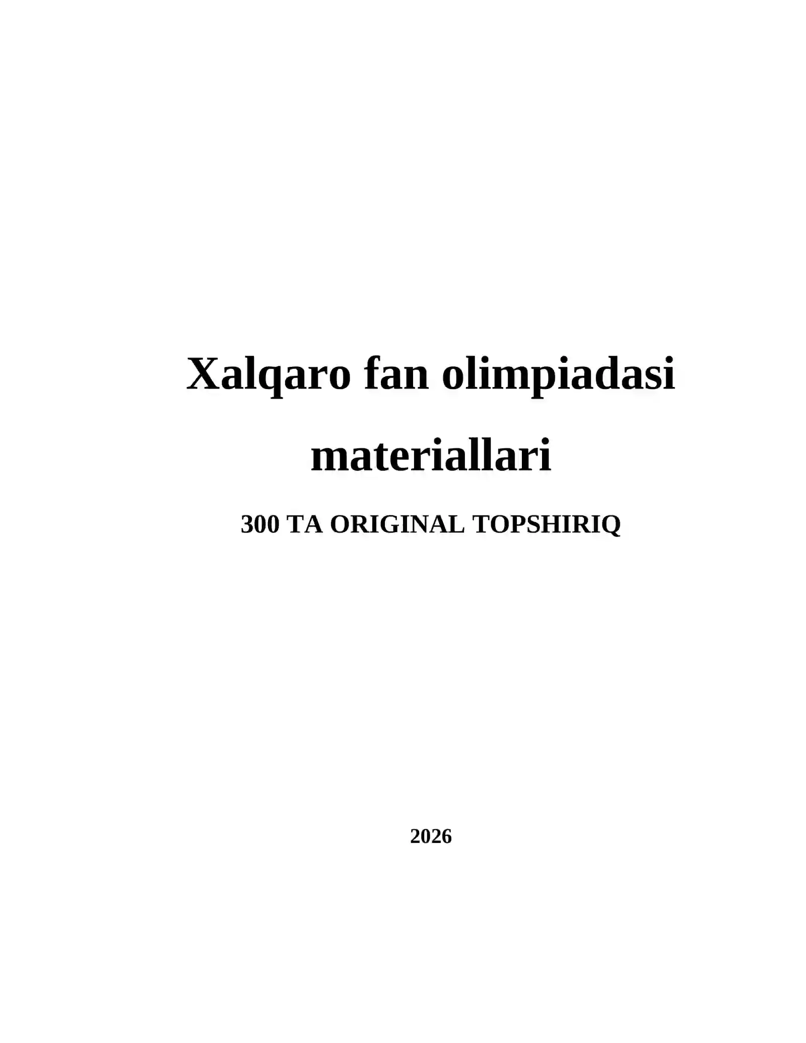 Xalqaro fan olimpiadasi materiallari 2