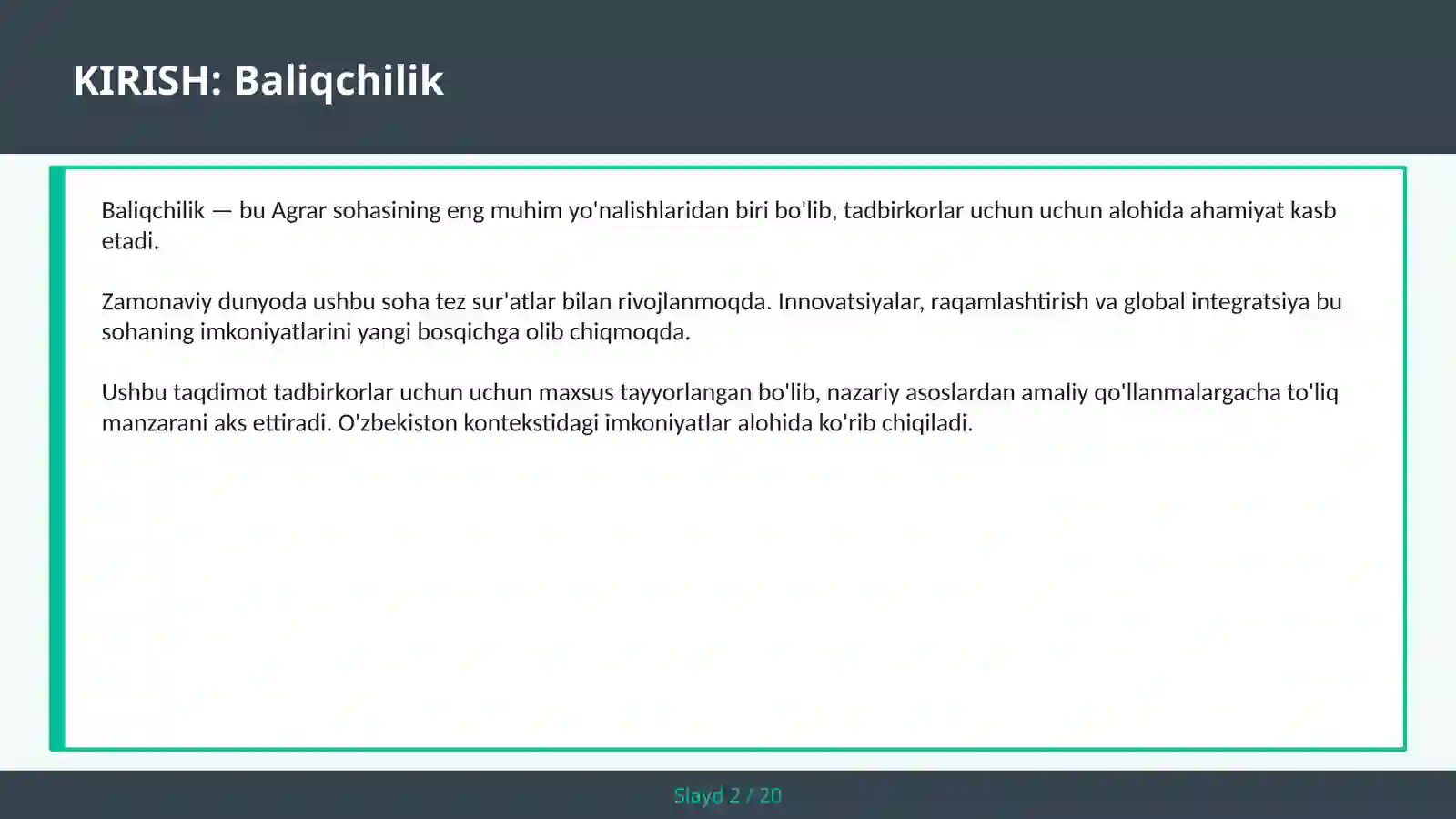 Baliqchilik 2