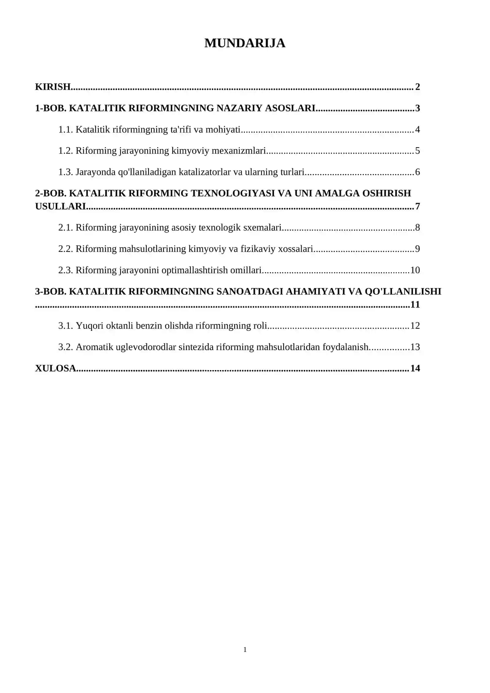 Katalitik riforming. 2