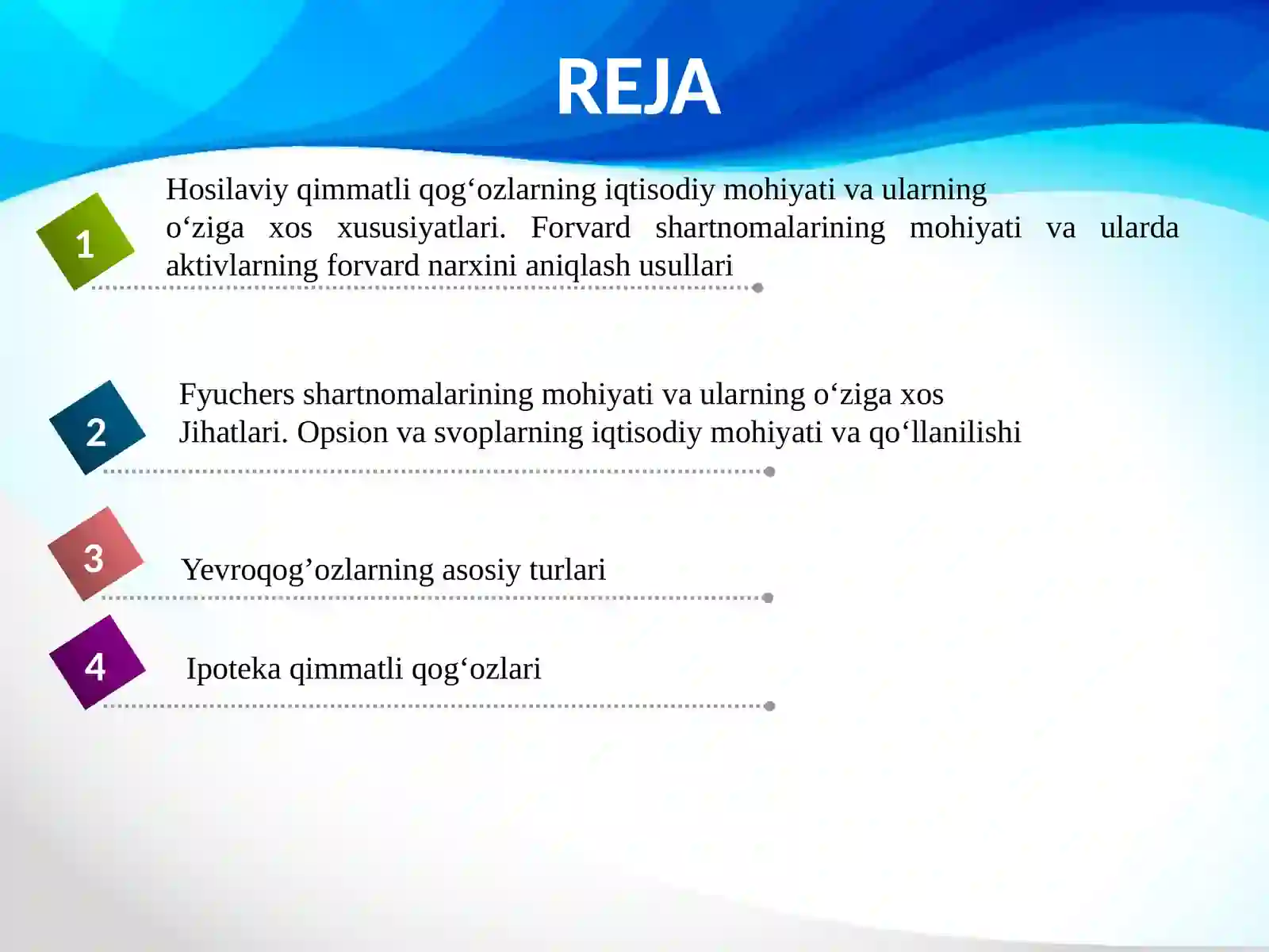 QIMMATLI QOGʻOZLAR BOZORINING MOHIYATI VA LIZING TARKIBIY TUZILMASI 2