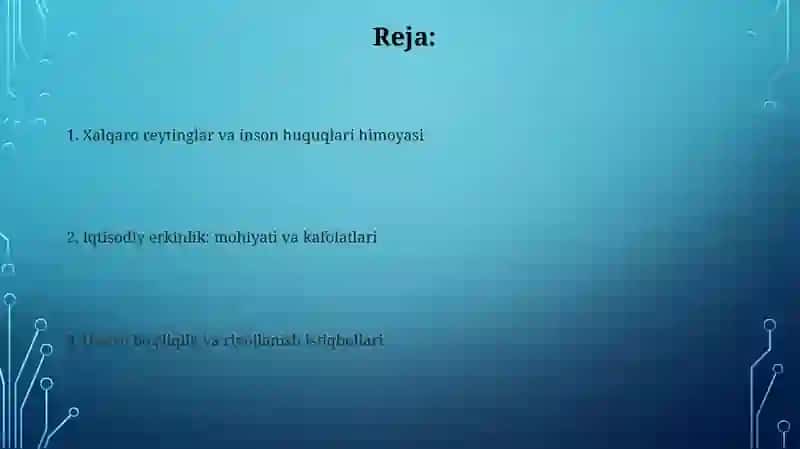 Xalqaro reytinglar va inson huquqlari himoyasi 2