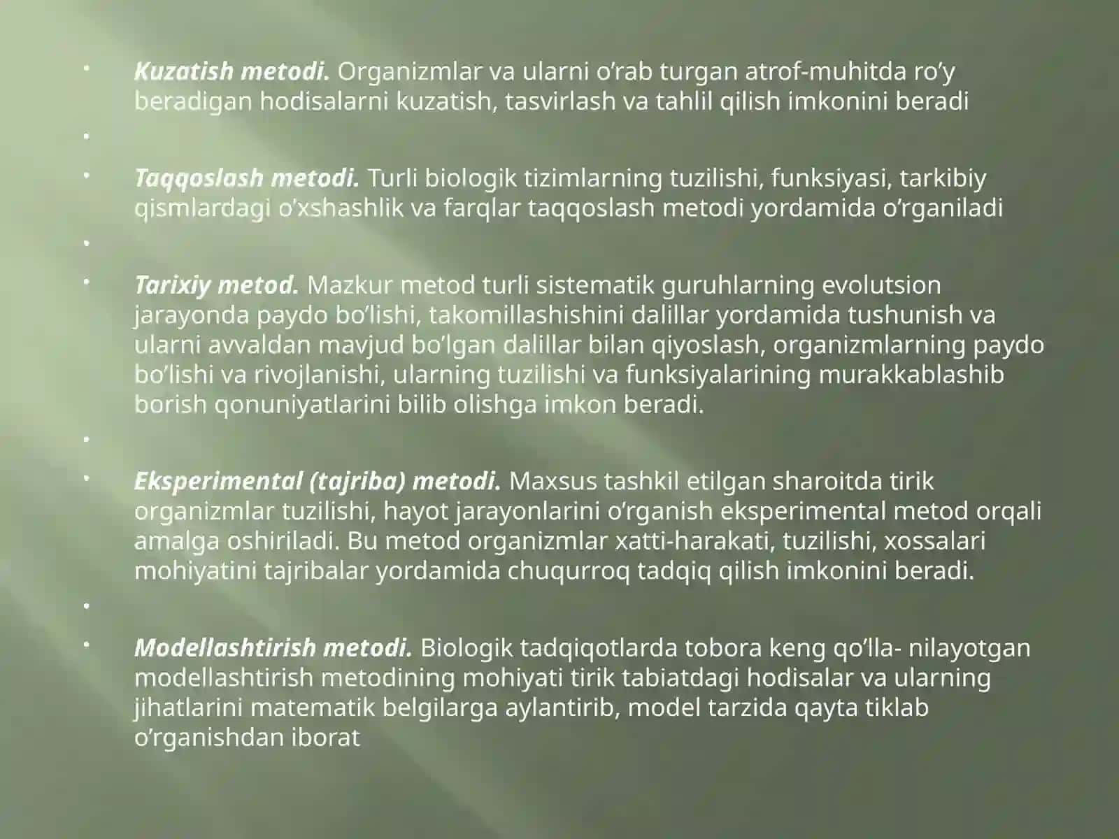 BIOLOGIYA - HAYOTHAQIDAGIFAN 2