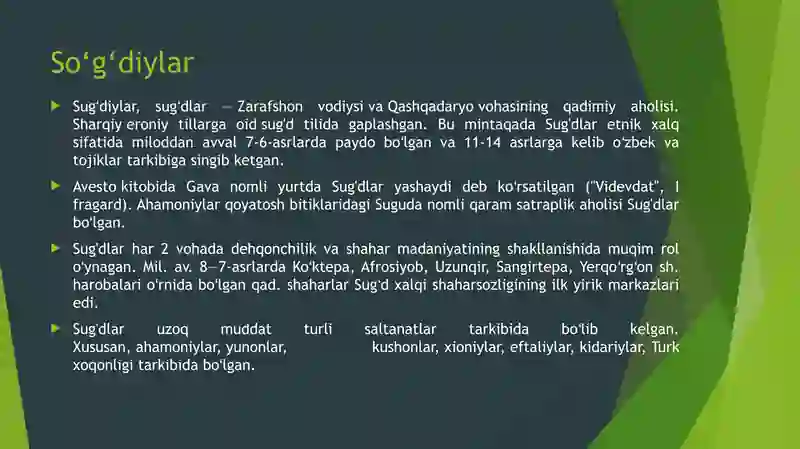 Sug'diylar va Xorazmiylar 2