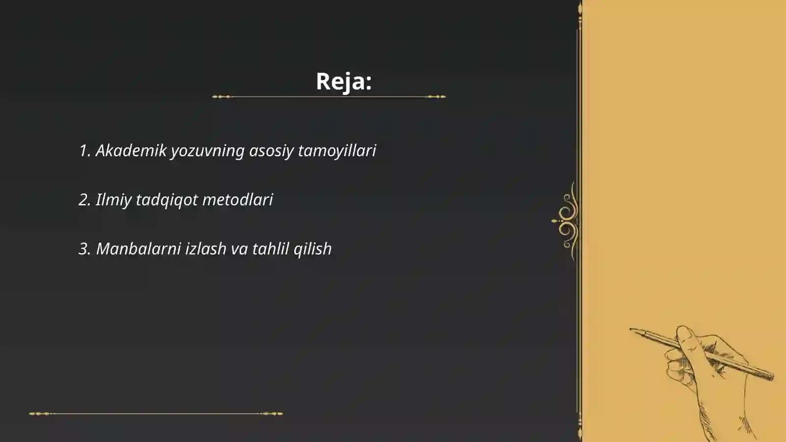 Akademik yozuv va tadqiqotlar asoslari 2