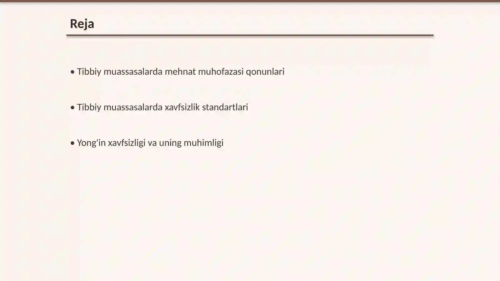 Tibbiy mussasalarda mexnat muhofazasi va texnika xavfsizligi 2