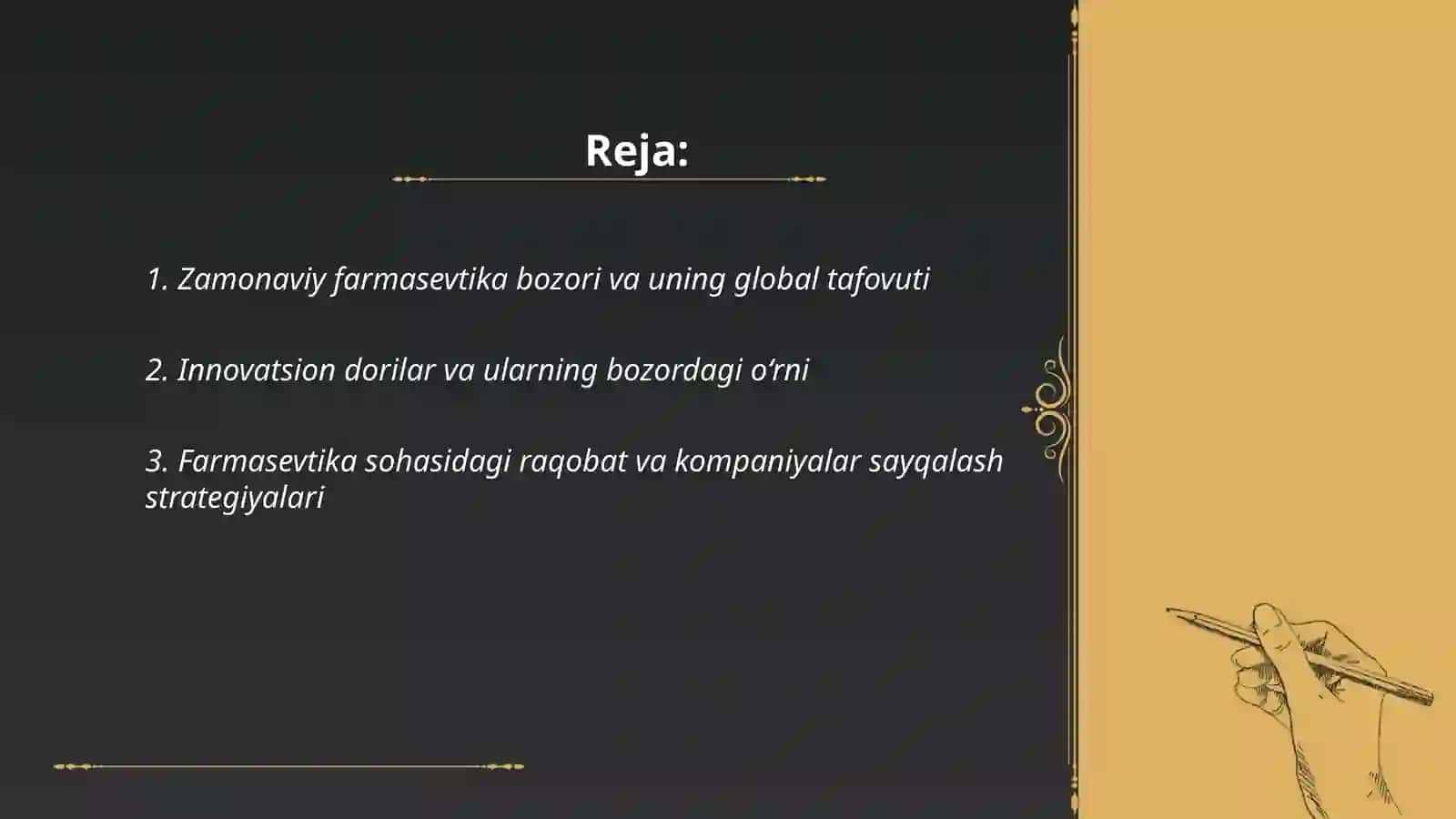 ZAMONAVIY FARMASEVTIK TAVARLARI BOZORI VA UNING RIVOJLANISHI TENDENSIYALARI 2