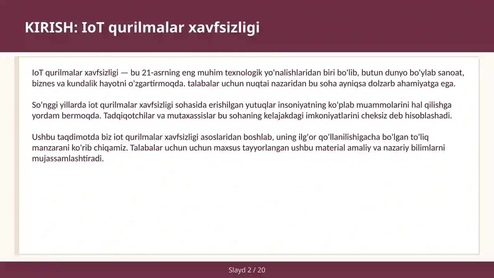 IoT qurilmalar xavfsizligi 2