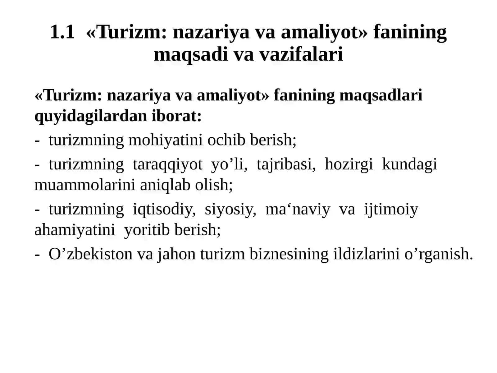 Turizm:nazariya va amaliyot 2