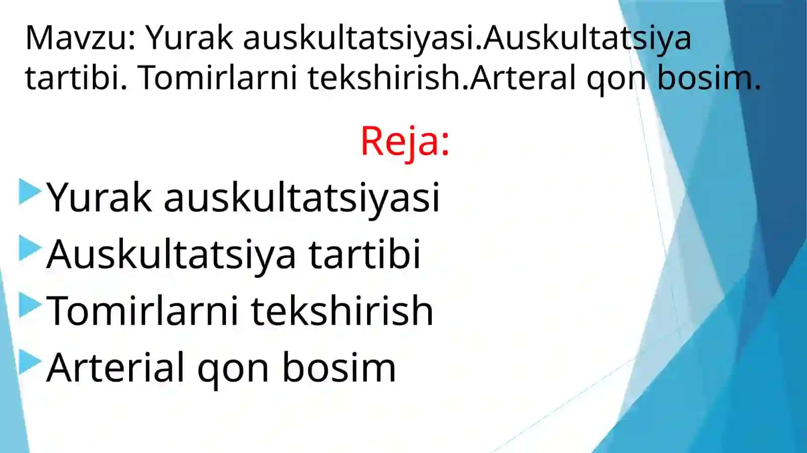 Yurak auskultatsiyasi 2