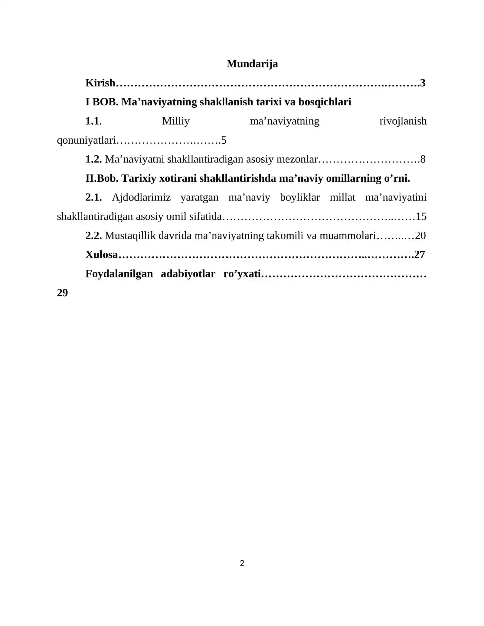 Ma’naviyatshunoslik KURS ISHI 2