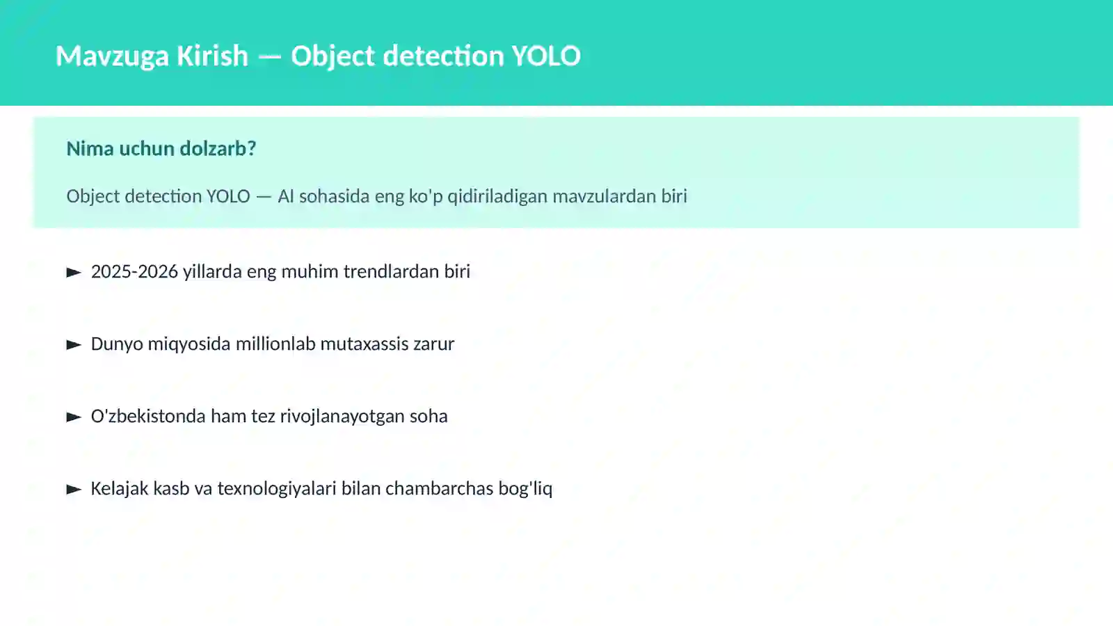 AI | DEEP LEARNING VA NEYRON TARMOQLAR 2