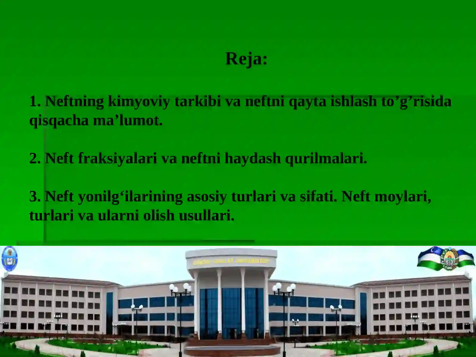Neft kimyosi va neftni qayta ishlash 2