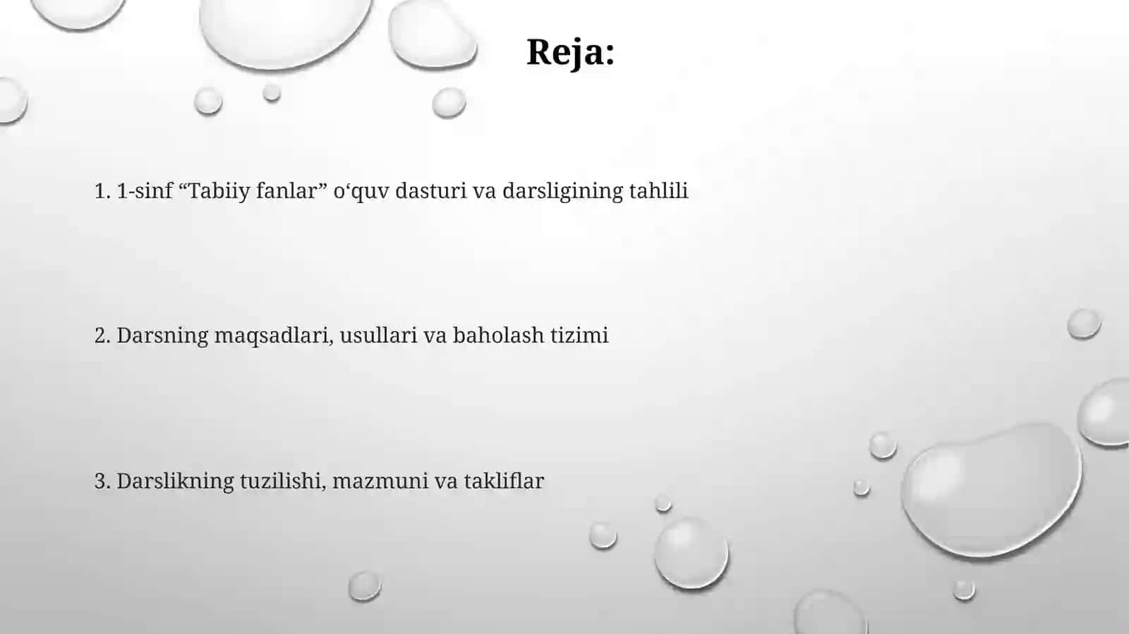 1-sinf "Tabiiyfanlar" dasturivadarsliknioʻrganish,darsnikuzatishvatahlilqilish 2