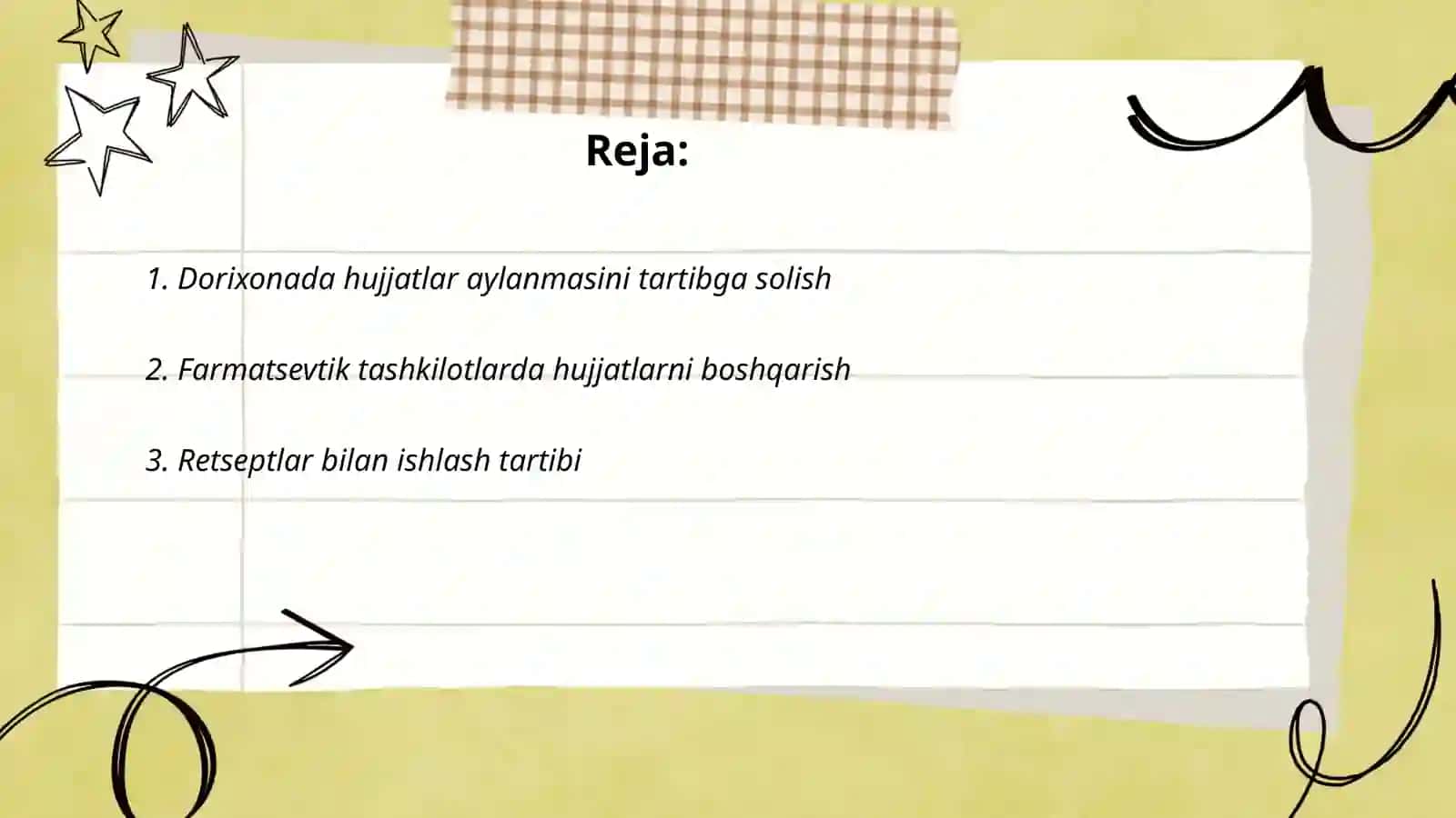 Dorixona va farmatsevtik tashkilotlar faoliyatida hujjatlar aylanmasini tashkil qilish 2