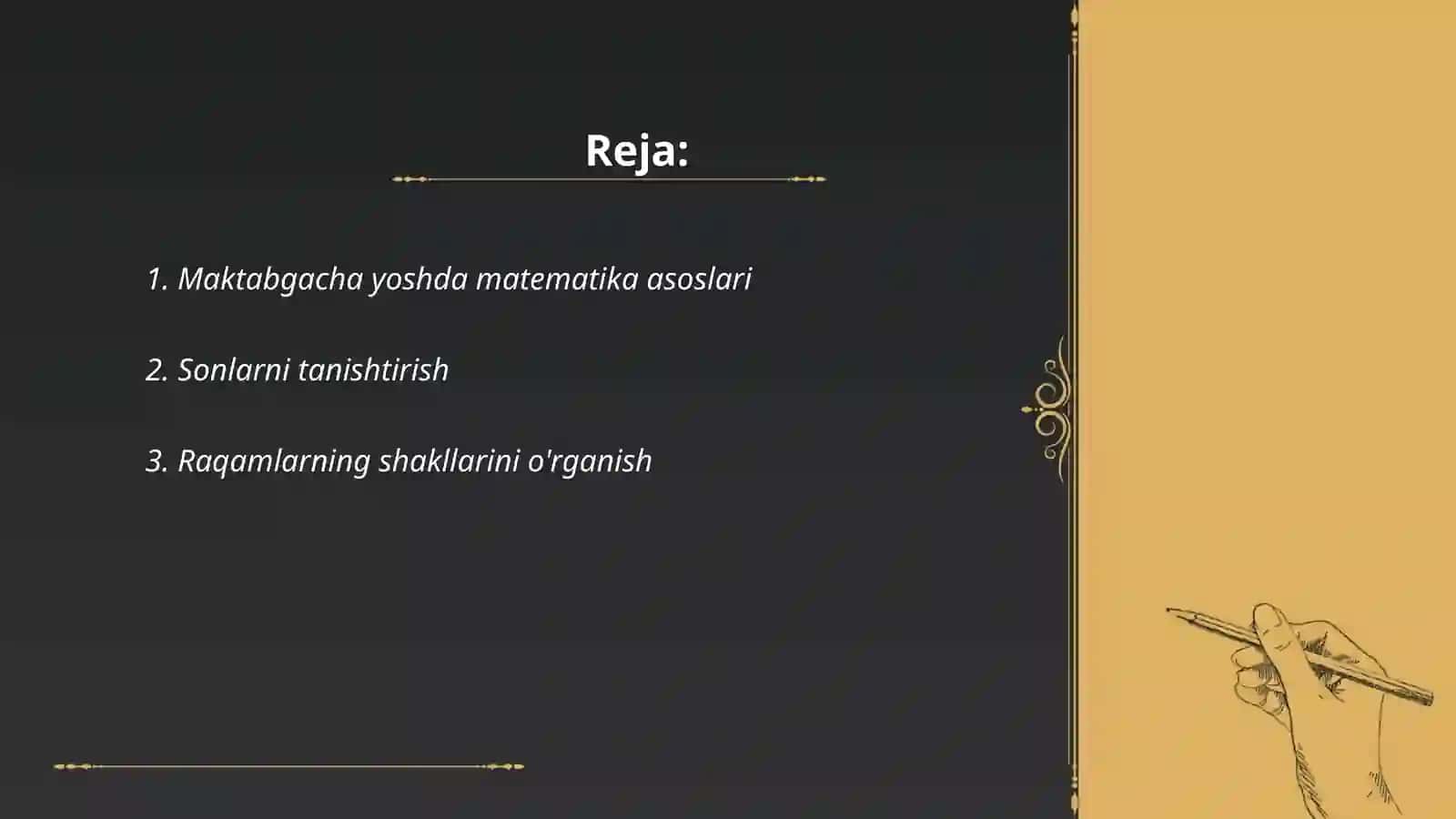 Maktabgacha yoshdagi bolalarda son va raqam tushunchasi rivojlantirishi 2