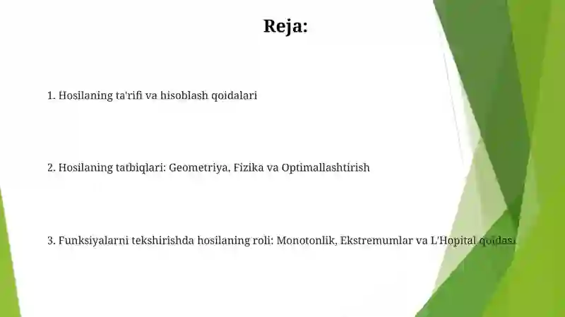 Funksiya hosilasi 2