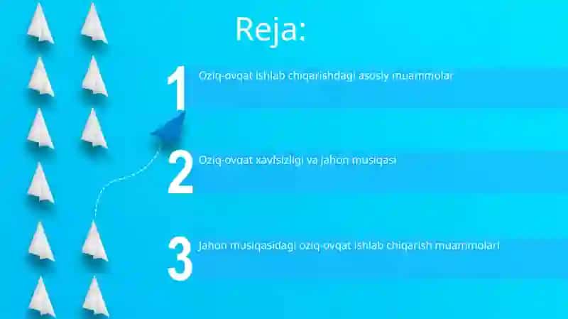 Jahon musiqasidagi oziq ovqatlarni yetishtirishning muhim muammolari 2