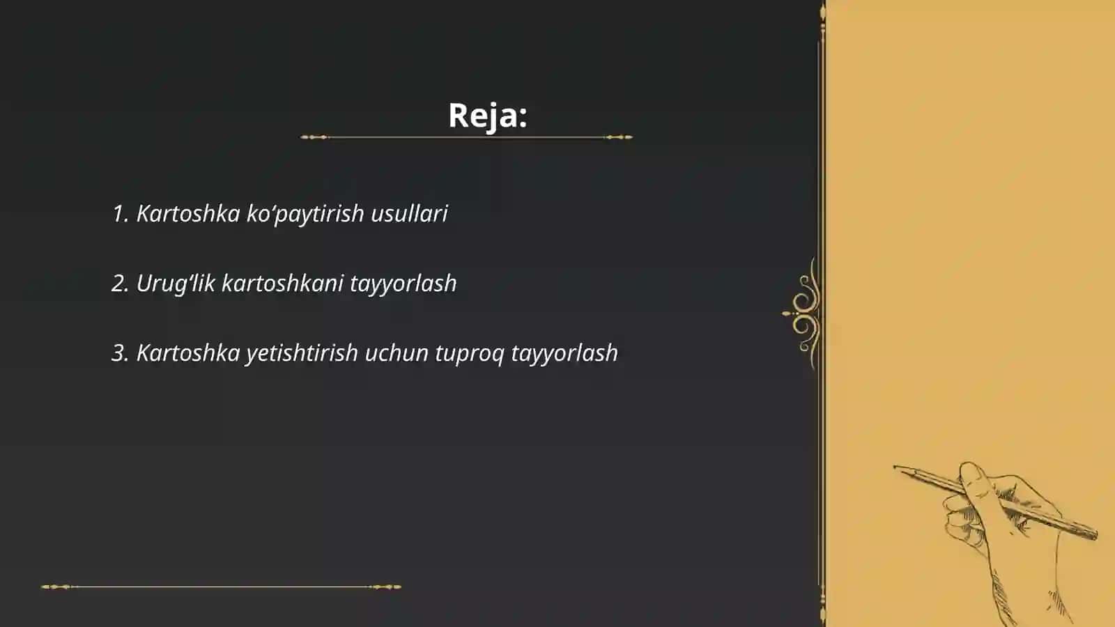 Kartoshkani koʻpaytirish, saqlash hosildorligi 2