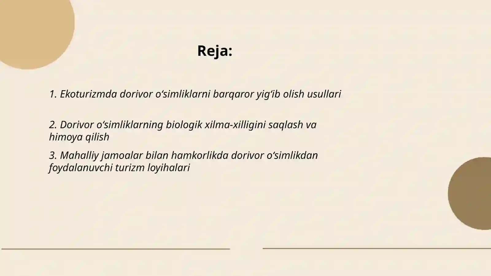 Ekoturizmda dorivor oʻsimliklardan foydalanish 2