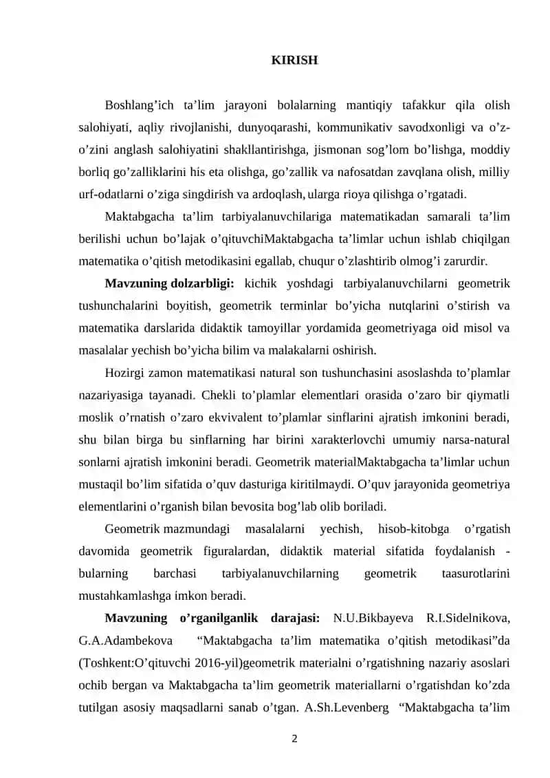BOLALARNI MATEMATIK TASAVVURLARINI SHAKLLANTIRISHDA OILANING O'RNI 2