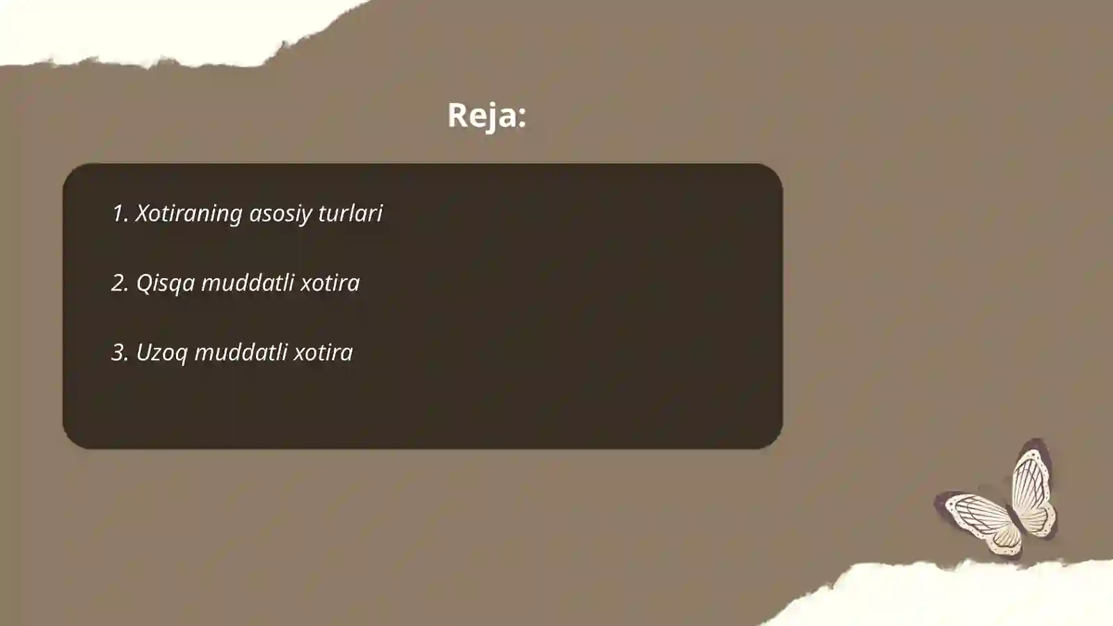 Xotira turlari va uning jarayonlari 2