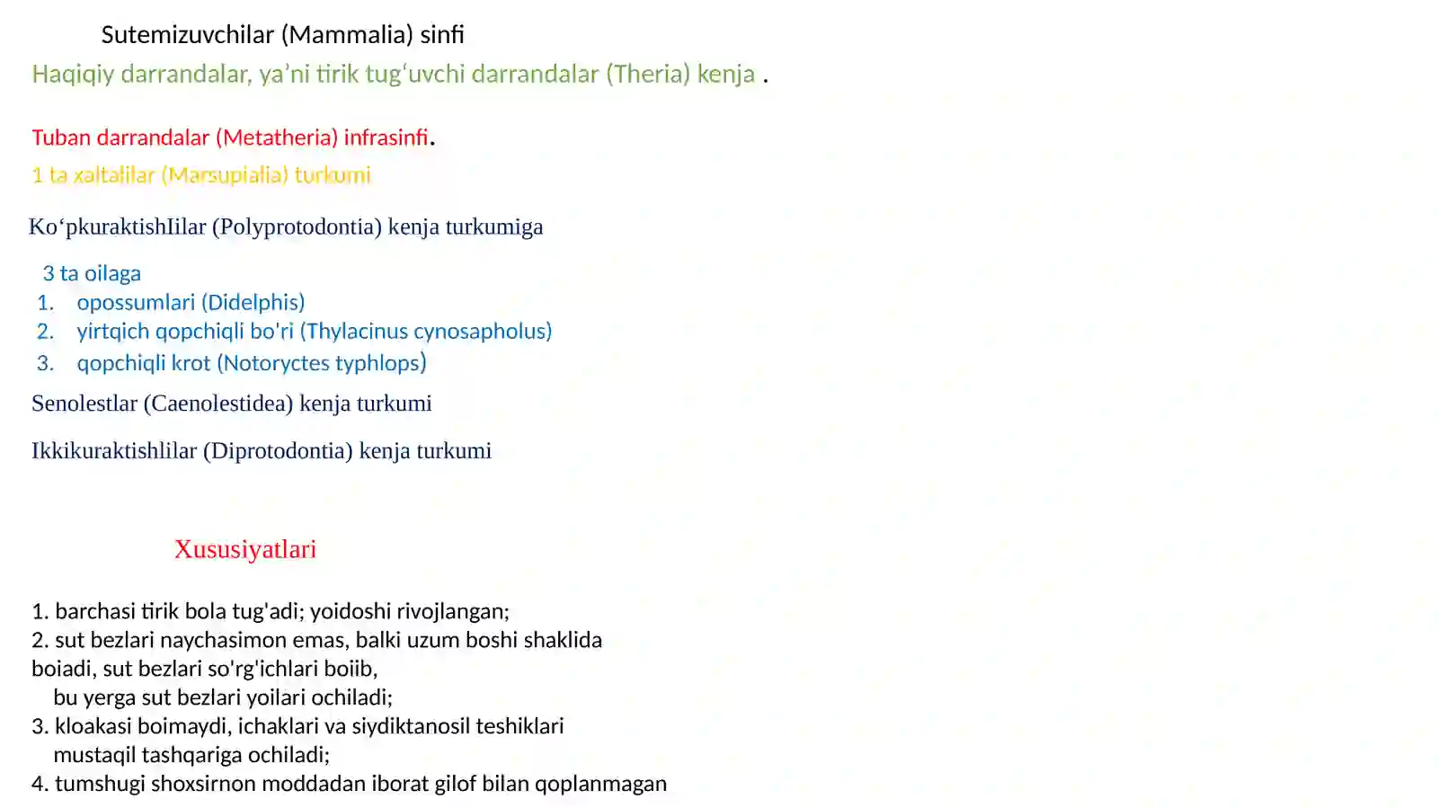 Sutemizuvchilar(Mammalia)sinfi 2