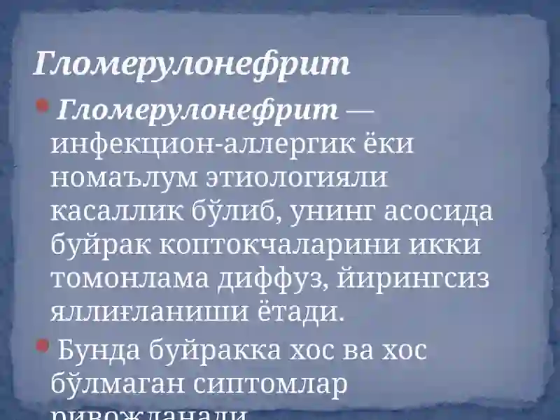 ГЛОМЕРУЛОНЕФРИТВАПИЕЛИОНЕФРИТ 2