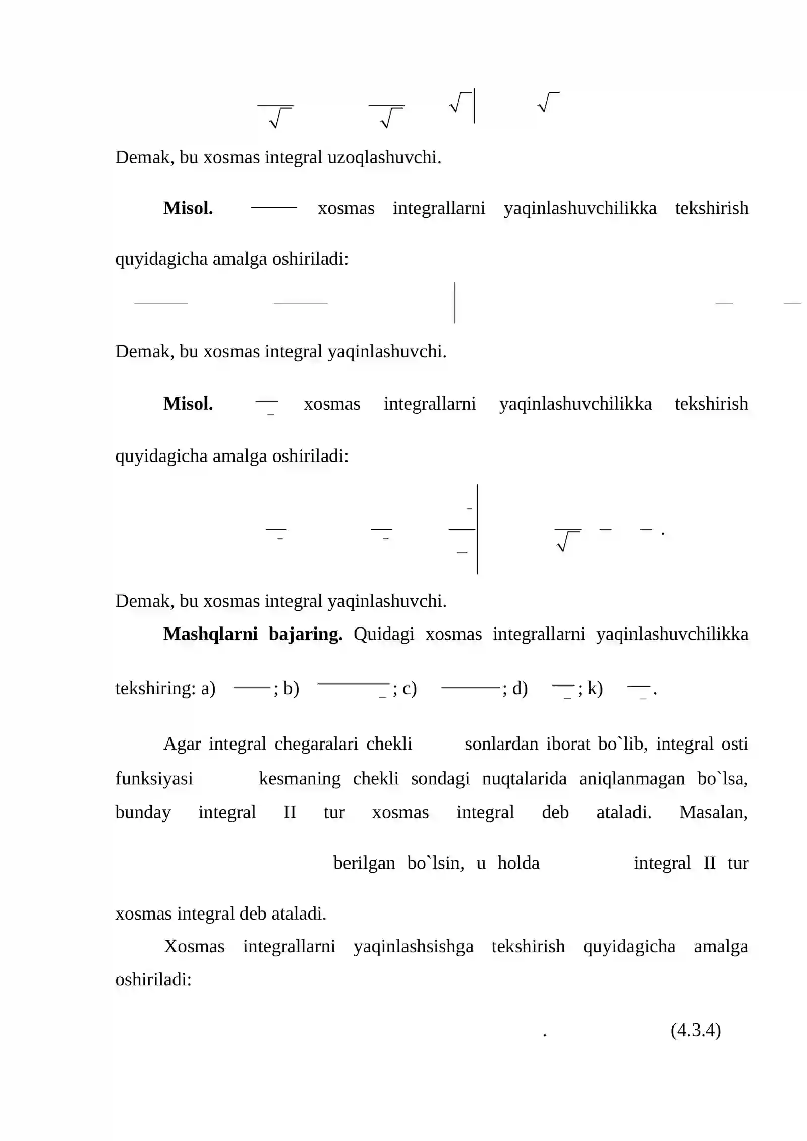 Xosmas integrallar 2