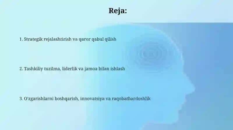 Boshqarish taktikasi va strategiyasi 2