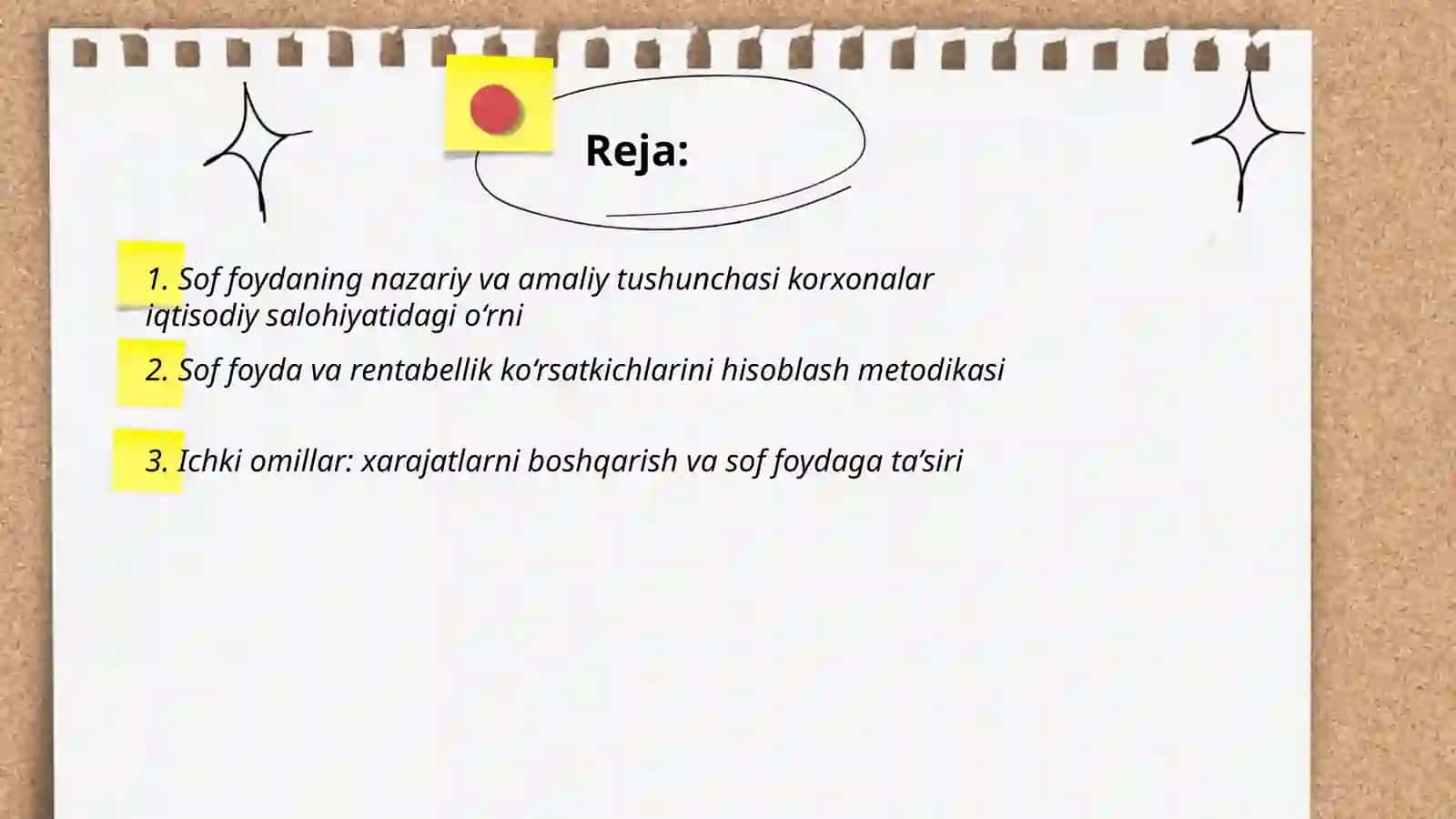 Korxonalar iqtisodiy salohiyatini oshirishda sof foyda va uning oʻzgarishga ta'sir etuvchi omillar tahlili 2