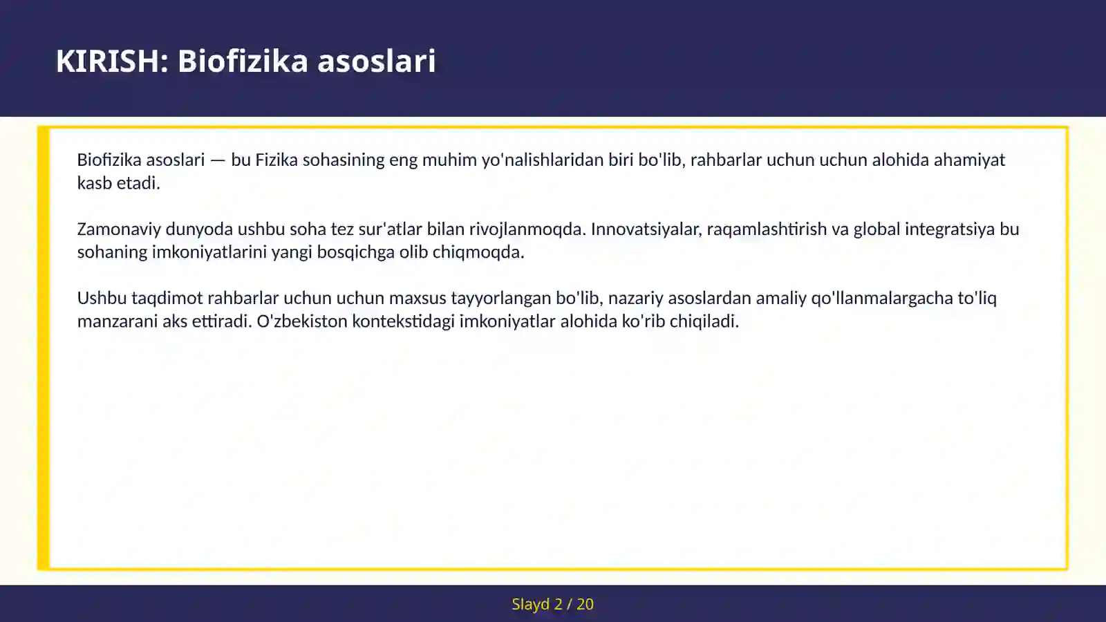 BIOFIZIKA ASOSLARI 2