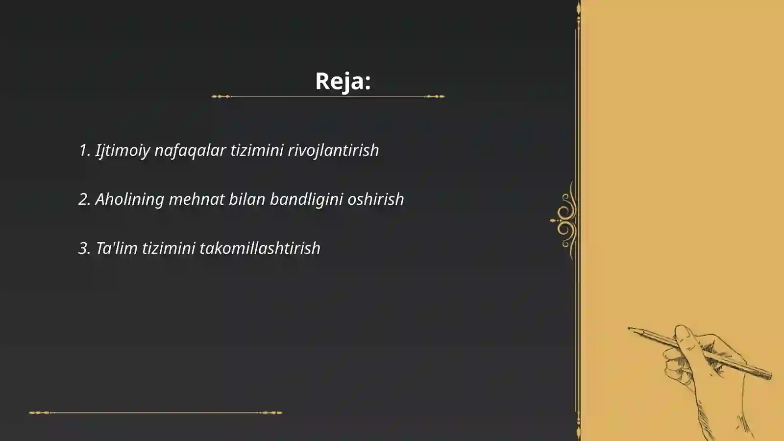 Ijtimoiy sohada aktning rivojlanish istiqbollari va asosiy vazifalari 2