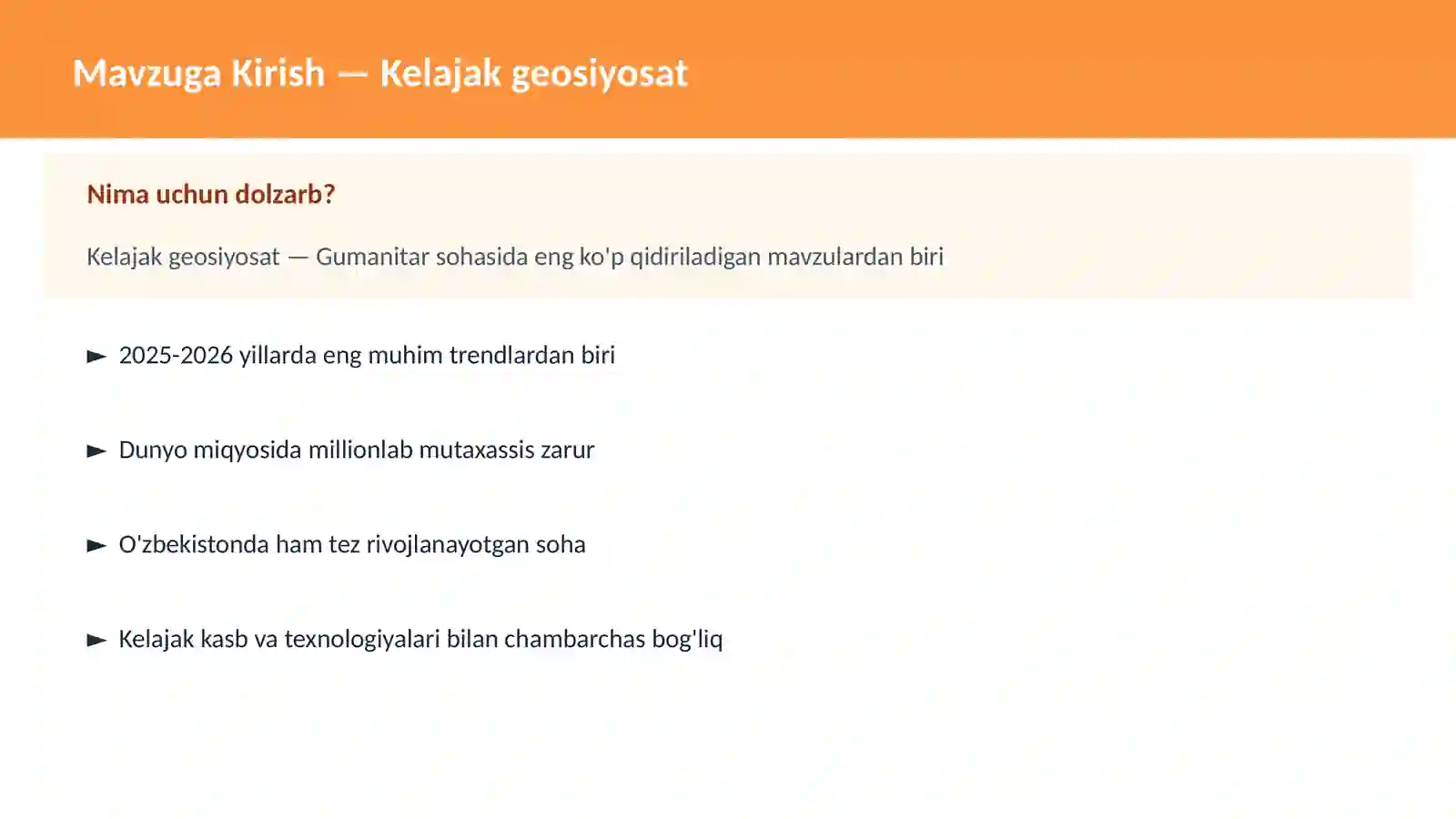 Kelajak geosiyosat 2