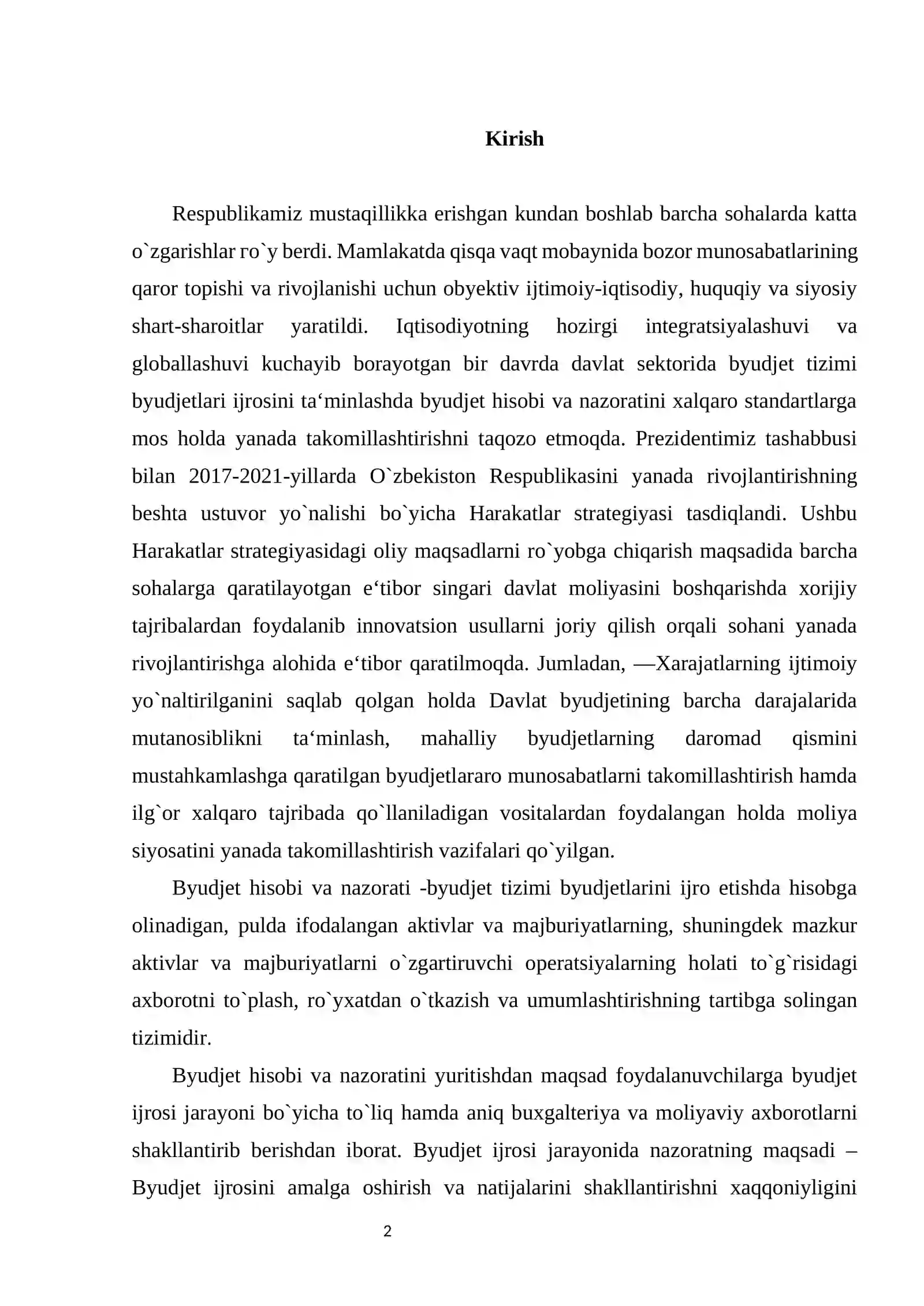 Byudjet hisobining mazmuni va byudjet ijrosini amalga oshirishdagi ahamiyati 2