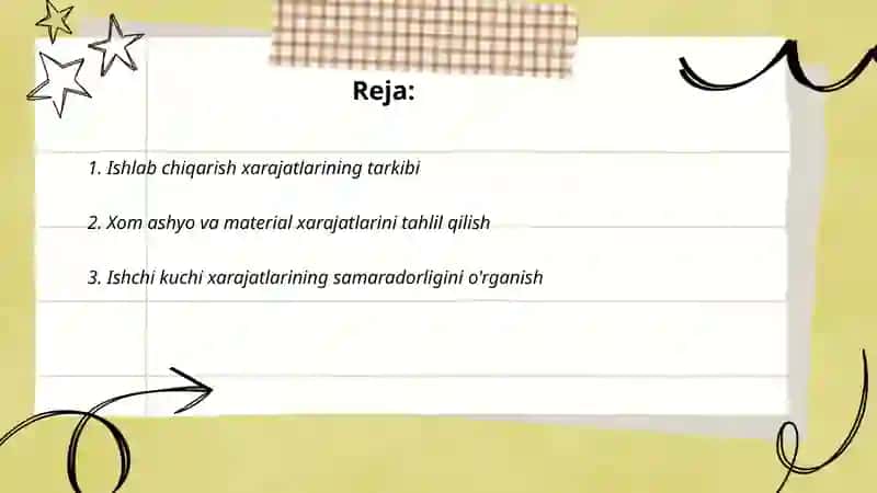 Ishlab chiqarish xarajatlari samaradorligining tahlili 2