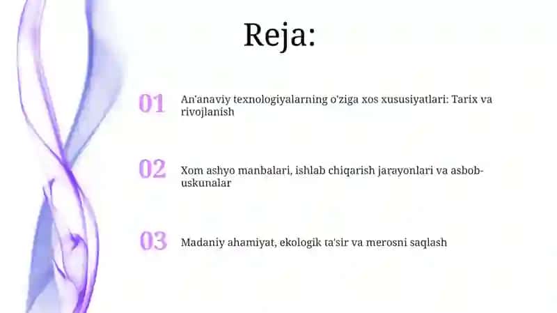 Anʼanaviy texnologiyaning oʻziga xosliklari 2