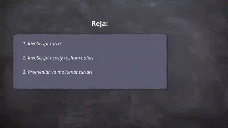 JavaScript asoslari. JavaScript nima va uning vazifalari 2